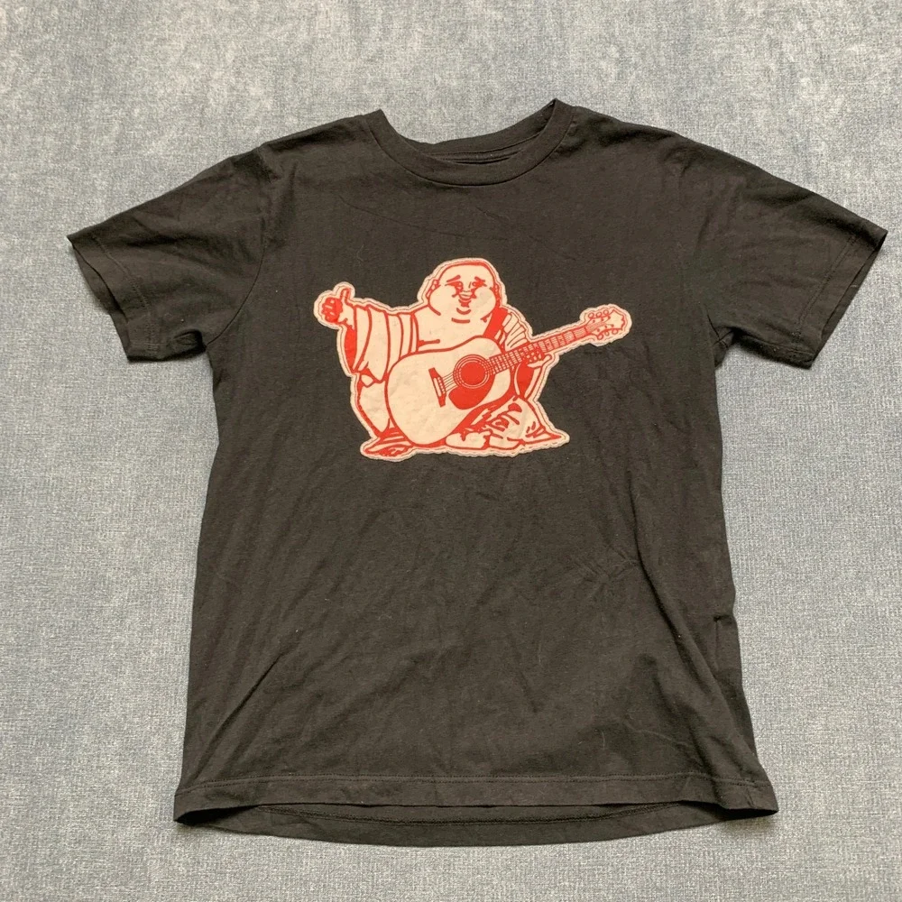 True Religion Buddha Graphic T Shirt Black Mens XL Black Cotton Crew Neck Casual